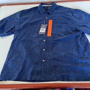 Jamaica Jaxx Machine-Washable Silk Jacquard Pattern Short Sleeve Shirt Size XXL